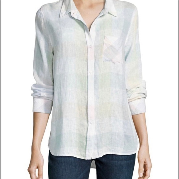 Rails Charli Pastel Buffalo Button Up Top shirt - Picture 1 of 12
